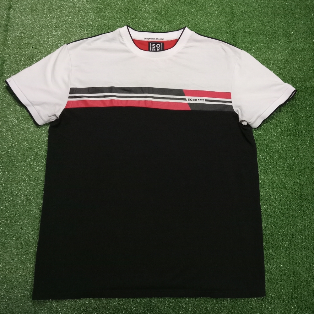 SOBK Straight Outta Brooklyn Mens Size XL Red Black Short Sleeve Shirt MSRP$58